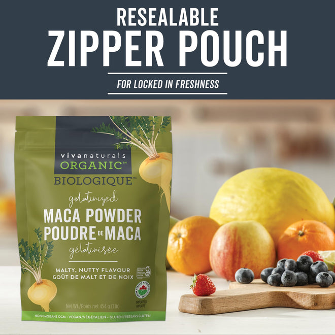 Viva Naturals Organic Maca Powder, Gelatinized Peruvian Maca Root Powder, Non-GMO, 1 lb 🍁 All In One Marketplace Canada