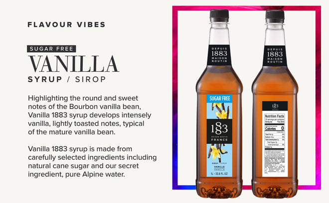 Maison Routin 1883 Sugar Free Vanilla Syrup, Pet Bottle 1000 Milliliter 🍁 All In One Marketplace Canada