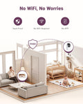 Comfyer BM01 7" HD Split-Screen Baby Monitor with 2 Cameras, Video Baby Monitor with Camera and Audio, Flexible Bracket, Non-WiFi, VOX Mode, 2 Way Audio, Remote PTZ, Auto Night Vision 🍁 All In One Marketplace Canada