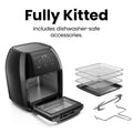 CHEFMAN Multifunctional Digital AirFryer+ Rotisserie,Dehydrator, Convection Oven17 Touch Screen Presets Fry,Roast,Dehydrate, Bake, XL 10L Family Size,Auto Shutoff,Large Easy-View Window Black,10 Quart 🍁 All In One Marketplace Canada
