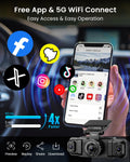 IIWEY N5 4 Channel Dash Cam, 360° All-Sides View, FHD 1080P Front and Rear Inside, Left Right Dash Camera for Cars, 8 IR Lamps, 5G WiFi & APP Control, 24H Parking Mode, G-Sensor, with a 128GB SD Card 🍁 All In One Marketplace Canada