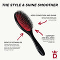 Denman Cushion Hair Brush (Medium) with Soft Nylon Quill Boar Bristles - Porcupine Style for Grooming, Detangling, Straightening, Blowdrying and Refreshing Hair – Black, P081M 🍁 All In One Marketplace Canada
