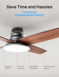Dreo Ceiling Fans with Lights, 12 Speeds & 3 Fan Modes, Quiet DC Motor, Low Profile Easy to Install, Flush Mount Smart Ceiling Fan with Dimmable LED, 12H Timer for Bedroom, Remote, Black, 44'' 🍁 All In One Marketplace Canada