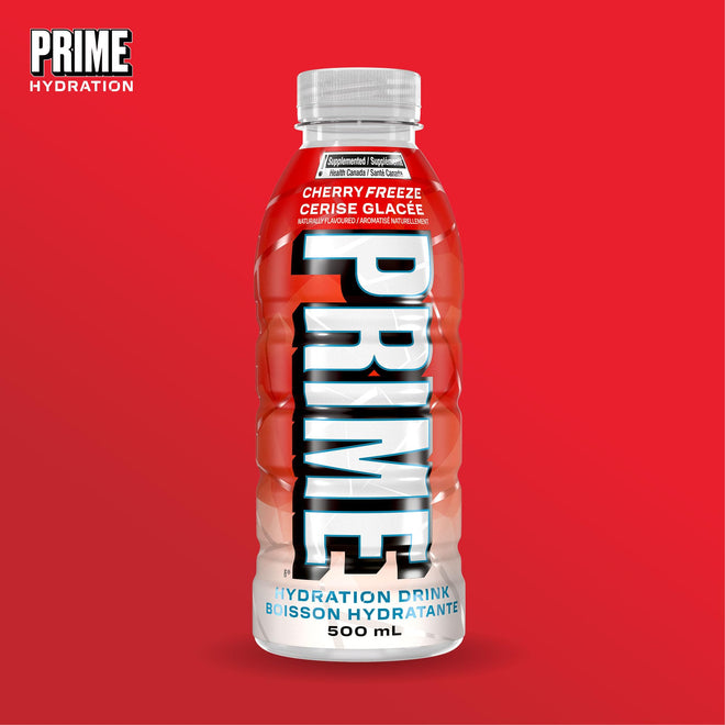PRIME Hydration CHERRY FREEZE | Sports Drinks | Electrolyte Enhanced | B Vitamins | Antioxidants | 2g of Sugar | 500 mL | 12 Pack 🍁 All In One Marketplace Canada