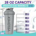 VELOMIX -4 PACK- 28 oz Protein Shaker Bottle for Protein Mixes - 4x Wire Whisk | Leak Proof Shaker Cups for Protein Shakes | Protein Shaker Bottle Pack | Protein Shake Cup(Silver Mix) 🍁 All In One Marketplace Canada
