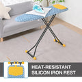 APEXCHASER Ironing Board with Iron Rest, Compact and Space Saver Iron Board, Extra Thick Cover, Height Adjustable, Wall Mount & Closet Hanger 13x43 Yellow 🍁 All In One Marketplace Canada