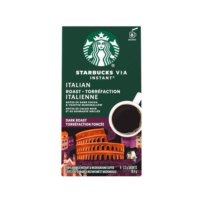 Starbucks VIA Instant Italian Roast (Pack of 12), Italian Roast, 96 count 🍁 All In One Marketplace Canada