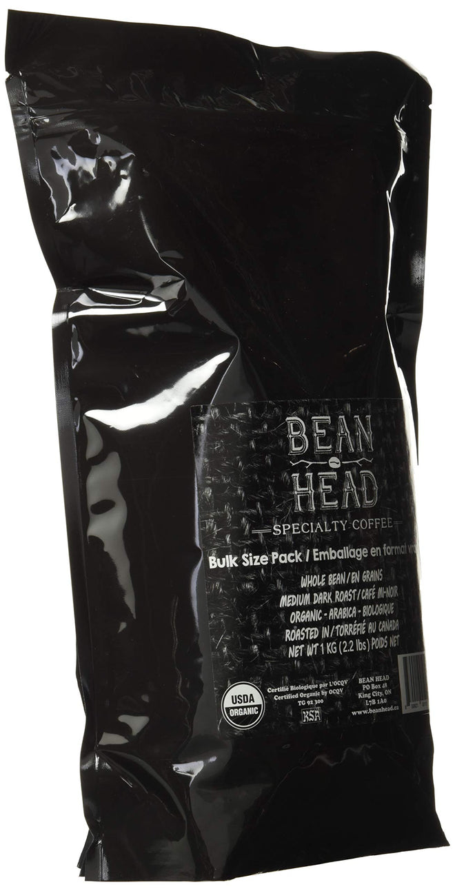 BEAN HEAD Specialty Grade Organic Coffee, Bulk Pack, Whole Bean, 1 KG 🍁 All In One Marketplace Canada