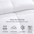Comforter Queen Size - Down Alternative Hypoallergenic Duvet Insert, Ultra-Soft Microfiber, Box-Stitch Quilted with Corner Tabs, All Season, Machine Washable, 88x88 - White 🍁 All In One Marketplace Canada