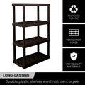 Koolatron Oscar Heavy Duty Plastic Storage Shelves- for Garage, Kitchen, Bathroom Basement, Kids Room, Toys,Stackable 4-Tier Black, Organizer Rack for Books Shoes, Pantry, Cleaning, Made in Canada 🍁 All In One Marketplace Canada