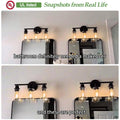 3-Light Bathroom Light Fixtures, Black Bathroom Wall Lights, Modern Bathroom Vanity Light with Clear Glass Shade, Bathroom Wall Lamp for Mirror Kitchen Bedroom Living Room 🍁 All In One Marketplace Canada