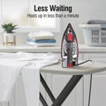 CHI Steam Iron for Clothes with 8’ Retractable Cord, 1700 Watts, 3-Way Auto Shutoff, 400+ Holes, Professional Grade, Temperature Control Dial, Titanium Infused Ceramic Soleplate, Silver (13106) 🍁 All In One Marketplace Canada