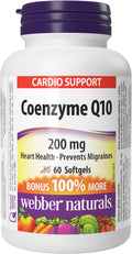 Webber Naturals Coenzyme Q10 (CoQ10) 200 mg, High Potency Antioxidant, Non-GMO, Gluten Free, 60 softgels, for Heart Health and Cellular Energy Production 🍁 All In One Marketplace Canada