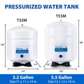 iSpring T32M Pressurized Water Storage Tank with Ball Valve for Reverse Osmosis RO Systems, 4 Gallon, 1/4" Tank Valve Included, White 🍁 All In One Marketplace Canada