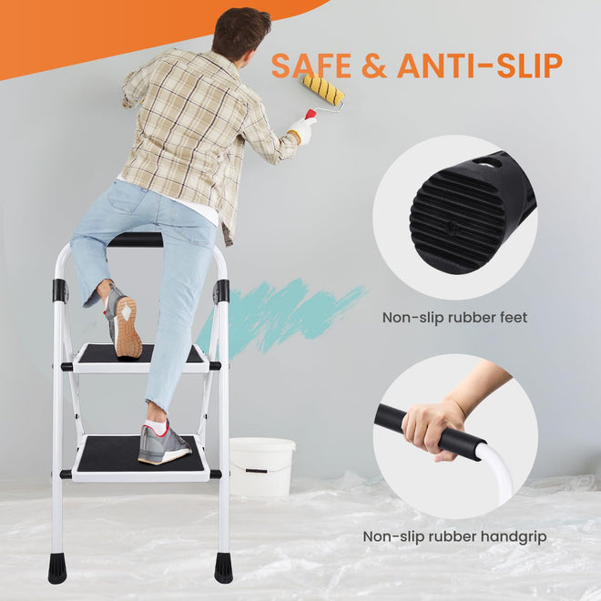 Sweetcrispy 2 Step Ladder, Anti-Slip Pedal 🍁 All In One Marketplace Canada