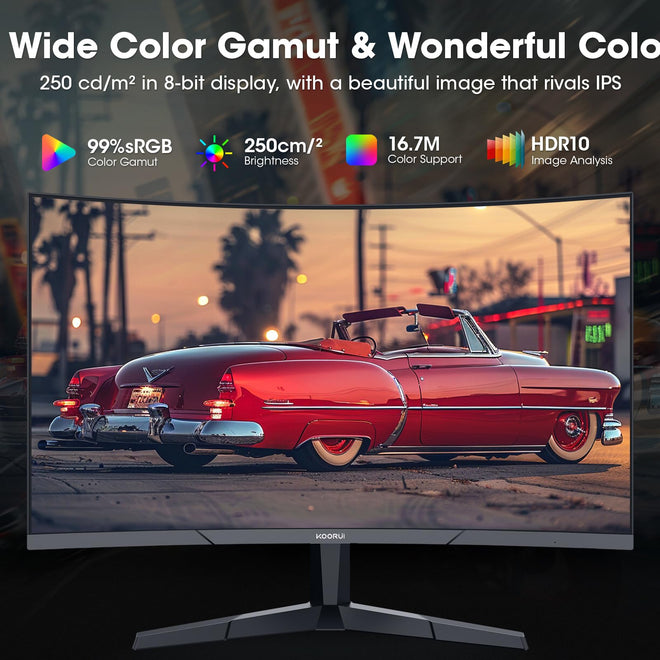 KOORUI 24 Inch Curved Gaming Monitor, 180Hz 1080P 1500R, Adaptive Sync, HDR 🍁 All In One Marketplace Canada