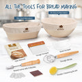 Glimsax Banneton Proofing Basket Set of 2, 9" Round & 10" Oval for Sourdough Baking, Bread Making Accessories and Tools Starter Kit, Gifts for Beginner and Professional Bakers 🍁 All In One Marketplace Canada