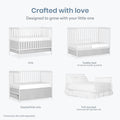 Dream On Me Synergy 5-in-1 Convertible Crib in White, Greenguard Gold Certified, BSA Certified, 3 Mattress Height Settings, Classic Nursery Furniture 🍁 All In One Marketplace Canada