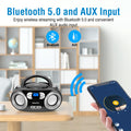 MEGATEK Portable CD Player Boombox with FM Radio, Bluetooth, USB Port, AUX Input, and Headphone Jack – CD-R/CD-RW/MP3-CD Compatible, Clear Stereo Sound, Backlit LCD Display – Black 🍁 All In One Marketplace Canada