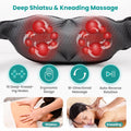 Nekteck Shiatsu Back Neck Massager,2026 Upgraded 3D Back Shoulder Kneading Massage Pillow, Deep Kneading Shoulder Massager with Heat, Waist Massage Pillow for Home Car and Office Use (NOT Cordless) 🍁 All In One Marketplace Canada