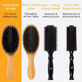 Belula 100% Boar Bristle Hair Brush Set (Medium). Soft Natural Bristles for Thin and Fine Hair. Restore Shine And Texture. Wooden Comb, Travel Bag and Spa Headband Included! 🍁 All In One Marketplace Canada