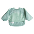 Tiny Twinkle Mess Proof Baby Bib, 2 Pack Long Sleeve Bib Outfit, Waterproof Bibs for Toddlers, Machine Washable, Tug Proof Sage + Charcoal 6-24M 🍁 All In One Marketplace Canada