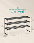SONGMICS Shoe Rack, 3-Tier Shoe Organizer, Sturdy Storage Shelf, Upright or Upside Down, for 16-20 Pairs, Stackable, for Entryway, 30 x 92 x 55 cm, Black ULSA303B02 🍁 All In One Marketplace Canada