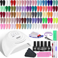 JODSONE 60 PCS Gel Nail Polish Kit with U V Light Base and Matte Glossy Top Coat Nail Gel Polish Soak off Manicure Accessory Tools Suitable for All Seasons 🍁 All In One Marketplace Canada