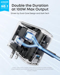 Anker Charger, 100W Max USB C Charger Block, 3-Port GaN and Ultra-Compact Wall Adapter, Smart Displayand Touch Control, for MacBook, iPad, iPhone 17/16 Series, and More (Non-Battery) (Black) 🍁 All In One Marketplace Canada