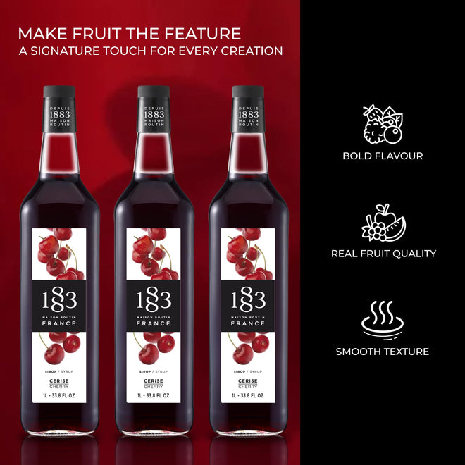 Maison Routin 1883 Cherry Syrup, Pet Bottle 1000 Milliliter 🍁 All In One Marketplace Canada