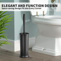 UPTRONIC Toilet Brush, Toilet Bowl Brush with Extra Long Handle Durable Bristles Toilet Scrubber and Covered Holder for Toilet Brush Set for Bathroom Cleaning (Black-02) 🍁 All In One Marketplace Canada