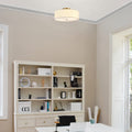 Globe Electric 60998 Kyle 2-Light Flush Mount Ceiling Light, Matte Brass, White Linen Shade 🍁 All In One Marketplace Canada