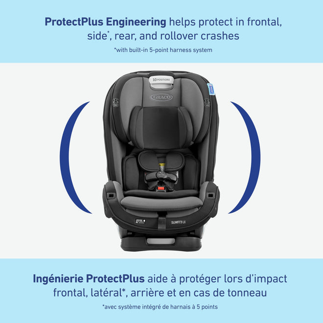 Graco SlimFit3 LX 3-in-1 Car Seat ft. Anti-Rebound Bar, Baby to Big Kid Car Seat, 2.2-45 kg (4-100 lb), Gotham 🍁 All In One Marketplace Canada
