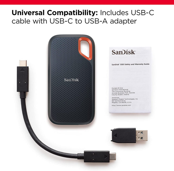 SANDISK 1TB Extreme Portable SSD (Old Model)- Up to 1050MB/s, USB-C, USB 3.2 Gen 2, IP65 Water and Dust Resistance, Updated Firmware - External Solid State Drive - SDSSDE61-1T00-G25 🍁 All In One Marketplace Canada