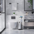 Kitsure Toilet Paper Roll Holder Free Standing – Rustproof Metal Toilet Paper Stand for 4 Rolls with Anti-Slip Base and Shelf for Phone & Small Items, Black, 63.0 x 23.5 x 15.0 cm 🍁 All In One Marketplace Canada