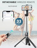 ANXRE Selfie Stick Tripod with Fill Light and Stable Base, Extendable Phone Tripod with Detachable Wireless Remote, 50" Travel Stand for Cell Phone Film & Vlog Compatible with iPhone Android Gopro 🍁 All In One Marketplace Canada