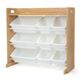 Humble Crew Toy Storage Organizer with Top Shelf and 9 Removable Bins, Natural/White – Toddler Bookshelf with Toy Organizer - Modern Toy Rack Ideal for Kids' Rooms, Playrooms, and Nurseries 🍁 All In One Marketplace Canada
