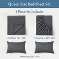 JOLLYVOGUE Queen Size Bed Sheet Set - 4 Piece Bed Sheets Set with Deep Pocket - Soft Breathable & Cooling - Resists Shrinkage & Fading Draps Queen - Easy Care (Dark Grey) 🍁 All In One Marketplace Canada