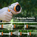 RESTMO Garden Hose Nozzle, Heavy Duty Metal Water Hose Nozzle with 7 Adjustable Spray Patterns, High Pressure Hand Sprayer with Flow Control, Best for Watering Plant & Lawn, Washing Car & Pet, Orange 🍁 All In One Marketplace Canada