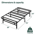 ZINUS SmartBase Tool-Free Assembly Mattress Foundation / 14 Inch Metal Platform Bed Frame/No Box Spring Needed/Sturdy Steel Frame/Underbed Storage, Black, Twin, Regular 🍁 All In One Marketplace Canada