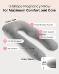 Nuliie Pregnancy Pillow for Sleeping, U Shaped Full Body Pillow Pregnancy Pillows, Maternity Pillow Support for Back, HIPS, Legs for Pregnant Women, with Washable Velvet Cover (Grey) 🍁 All In One Marketplace Canada