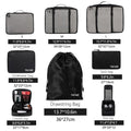 BAGAIL 8 Set Packing Cubes, Lightweight Travel Luggage Organizers with Shoe Bag, Toiletry Bag & Laundry Bag (Jet Black) 🍁 All In One Marketplace Canada