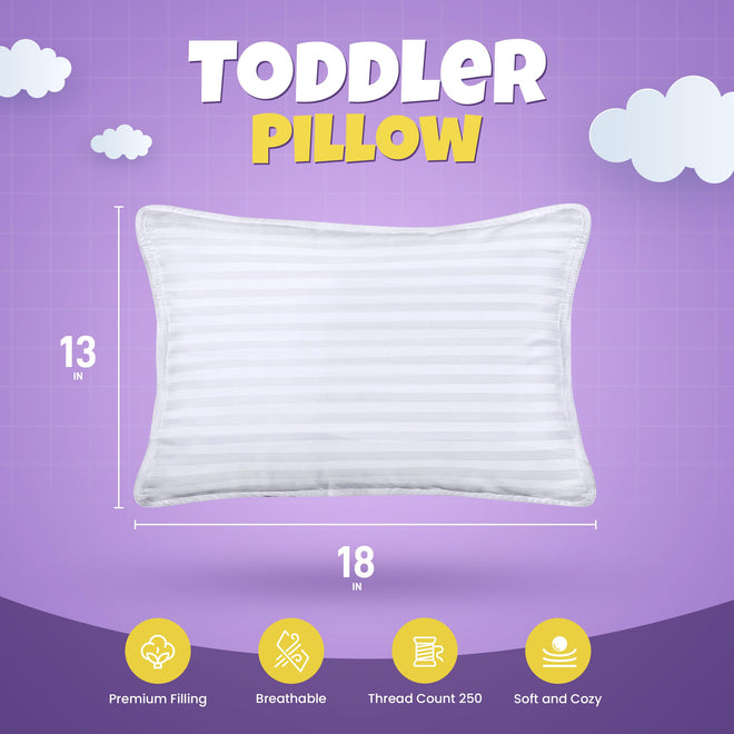 Utopia Bedding Toddler Pillow (White, 2 Pack), 13x18 Toddler Pillows for Sleeping, Soft and Breathable Cotton Blend Shell, Polyester Filling, Small Kids Pillow Perfect for Toddler Bed and Travel 🍁 All In One Marketplace Canada