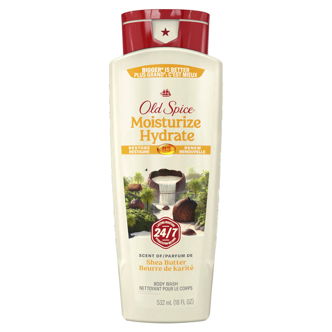 Old Spice Men's Body Wash Moisturize with Shea Butter, 24/7 Moisturization, Gentle on Skin, 2.12 L Total (4 Count of 532 mL Each) 🍁 All In One Marketplace Canada