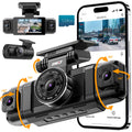 IIWEY N5 4 Channel Dash Cam, 360° All-Sides View, FHD 1080P Front and Rear Inside, Left Right Dash Camera for Cars, 8 IR Lamps, 5G WiFi & APP Control, 24H Parking Mode, G-Sensor, with a 128GB SD Card 🍁 All In One Marketplace Canada