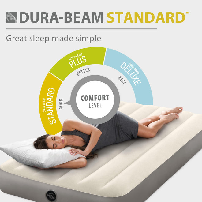 INTEX 64101E Dura-Beam Standard Single-High Air Mattress: Fiber-Tech – Twin Size – 10in Bed Height – 300lb Weight Capacity – Pump Sold Separately 🍁 All In One Marketplace Canada