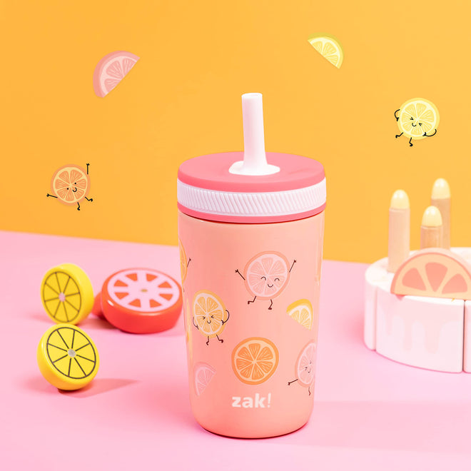 Zak Designs Happy Fruit Kelso 12oz Stainless Steel Leak-Proof Toddler Cup 🍁 All In One Marketplace Canada