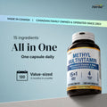 Herba Methylated Multivitamin with 500mg TMG & Methylated B Complex - 120 Capsules | 15 in 1 Formula | B Complex Vitamins for Women & Men including Methyl Folate Supplement | Vegan | Made in Canada 🍁 All In One Marketplace Canada