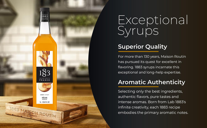 Maison Routin 1883 Peach Syrup, Pet Bottle 1000 Milliliter 🍁 All In One Marketplace Canada