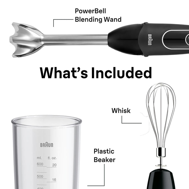 Braun MQ505 Immersion Hand Blender w/Whisk & Beaker, Dual Speed, 350W 🍁 All In One Marketplace Canada